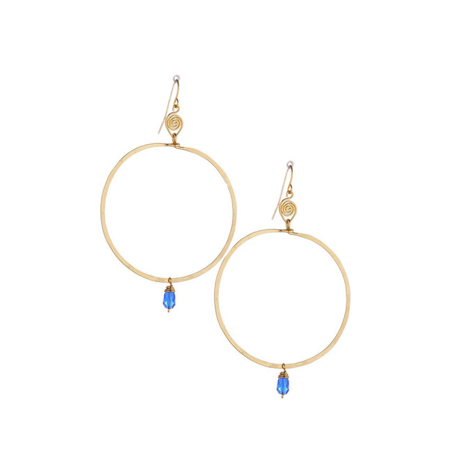 Hammered Geometric Minimalist Gold Plated Bohemian Earrings / GAE G B212-66