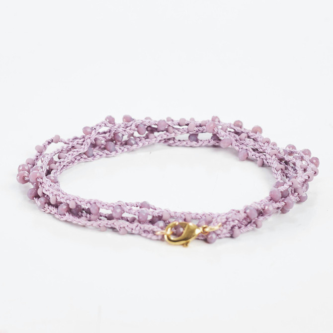 Braided Celestial Crystal Beads Bohemian Necklace  / CG230-14