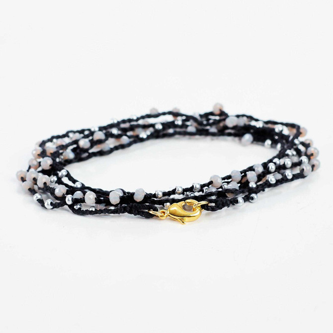 Braided Celestial Crystal Beads Bohemian Necklace / CG101-166