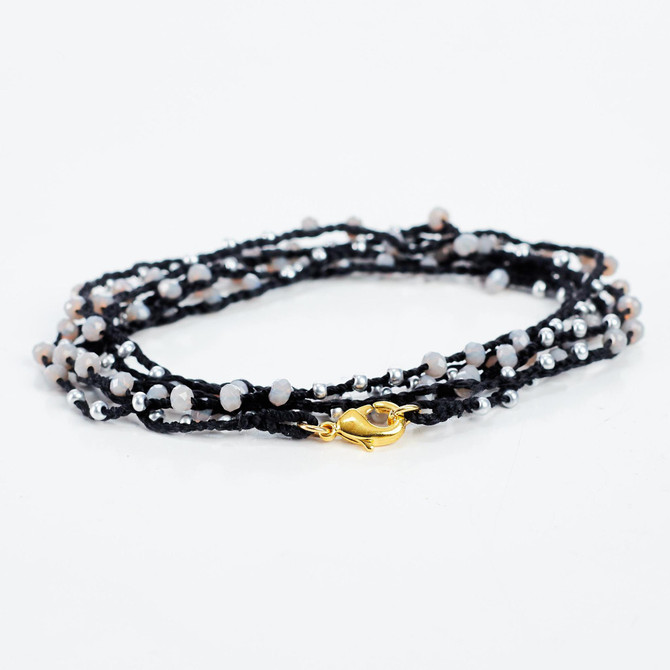 Braided Celestial Crystal Beads Bohemian Necklace  / CG101-166