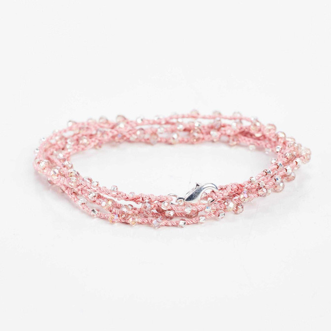 Braided Celestial Crystal Beads Bohemian Necklace / CG150-111