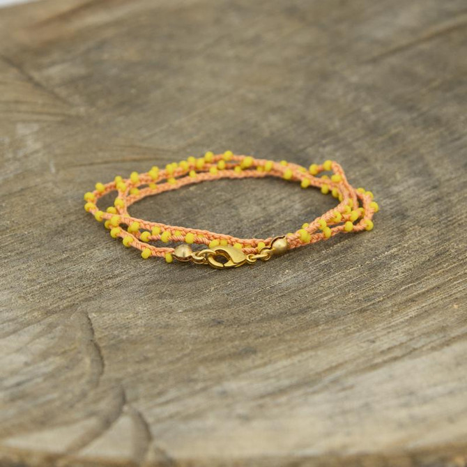 Braided Crochet Seed Bead Bohemian Necklace / Wrap Bracelet / GG112-72