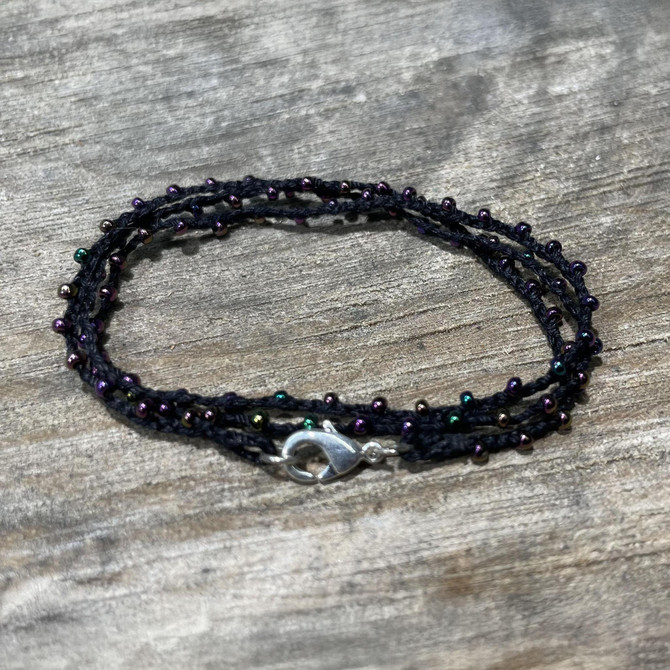 Braided Crochet Seed Bead Bohemian Necklace / Wrap Bracelet / GS112-268