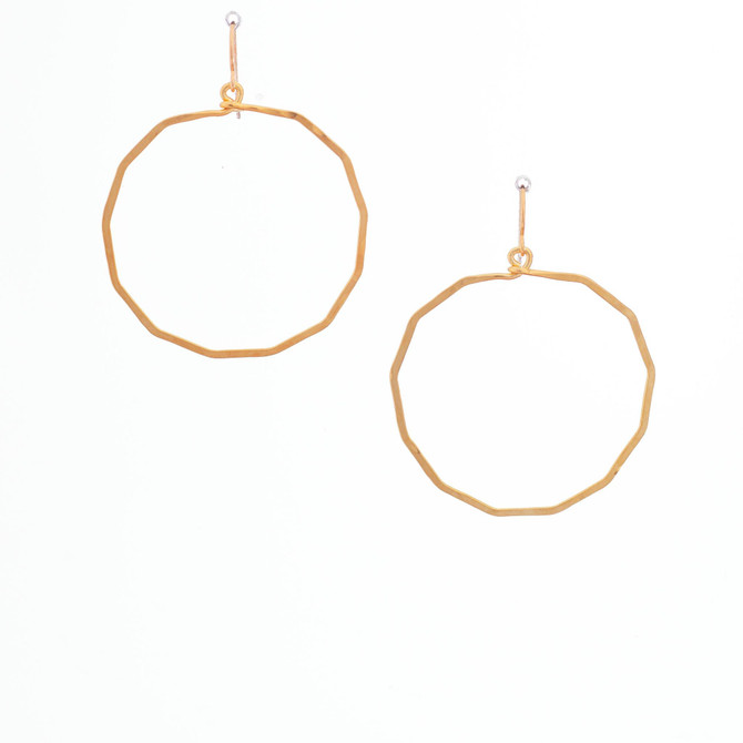 Hammered Geometric Minimalist Gold-plated Bohemian Earrings / GAE G B93-2