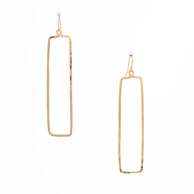 Hammered Geometric Minimalist Gold-plated Bohemian Earrings / GAE G B275-2