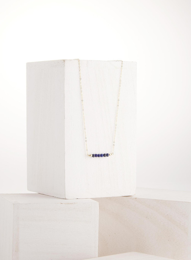 Gold-filled Faceted Rondelle Lapis Lazuli Necklace / BNN G B42-19
