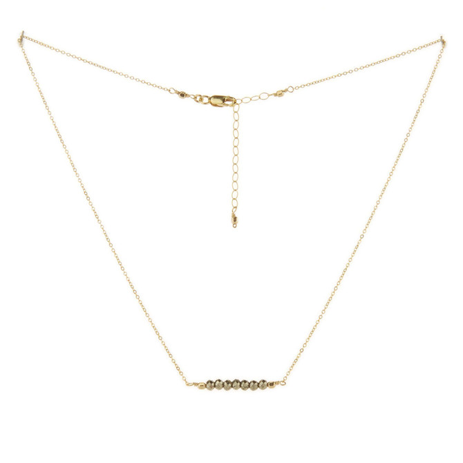 Gold-filled Faceted Rondelle Pyrite Necklace / BNN G B42-6