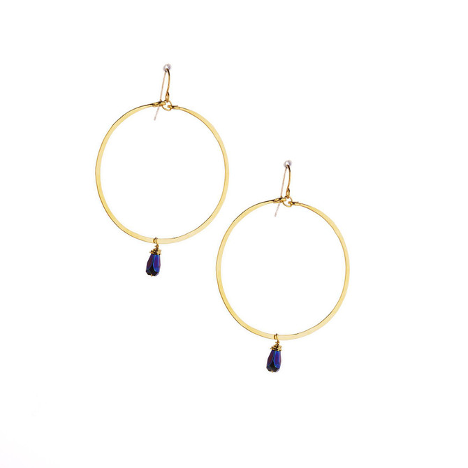 Hammered Geometric Minimalist Gold Plated Bohemian Earrings / GAE G B105-13