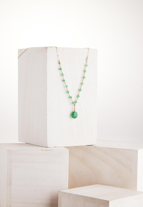 Gold Filled Necklace with Green Onyx / BNN G B5-24