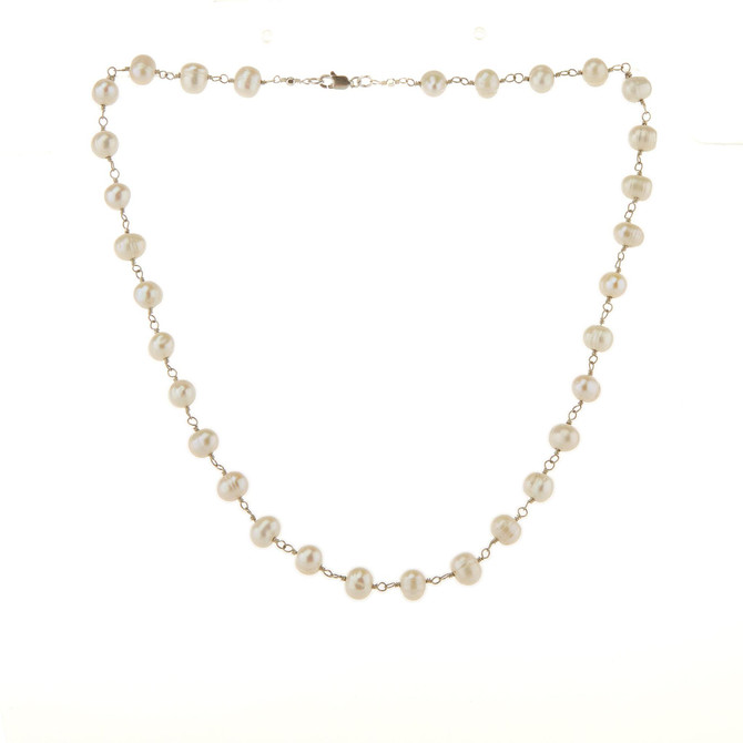 Gold-filled Chain Necklace with Coin Pearl Pendant / SSN G B7-1