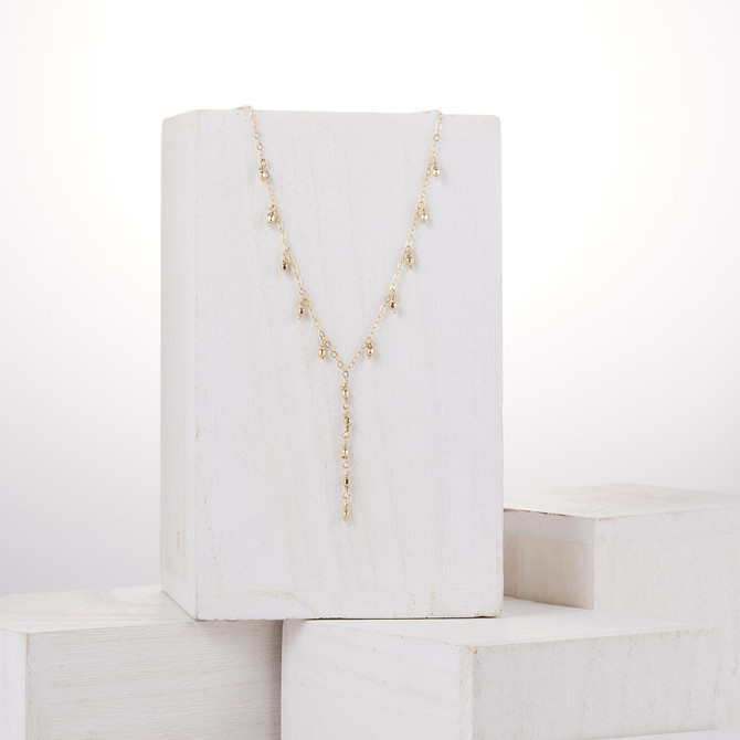 Bohemian Gold Filled Braided Silk Thread Necklace with Gold-filled Beads / BNN G B109-1