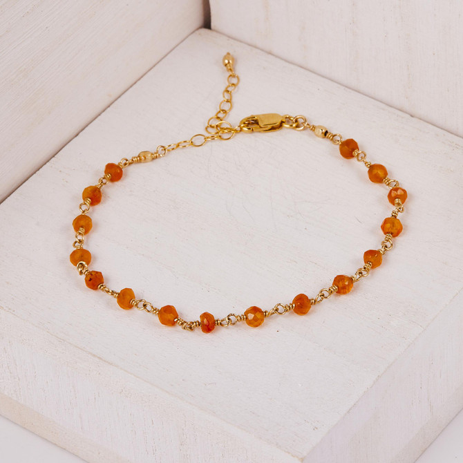 Gold-filled Gemstone Bracelet with Carnelian / DJB G B9-11