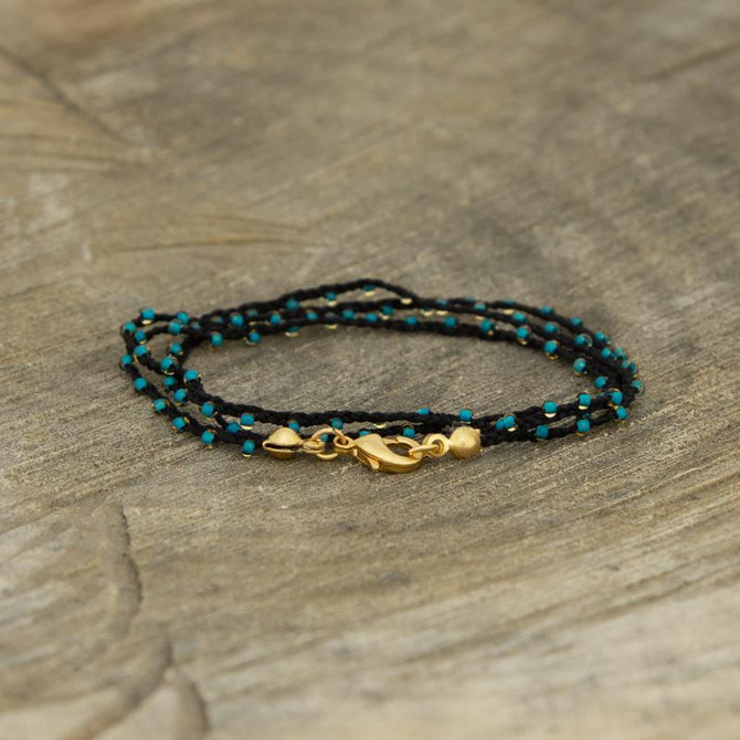 Braided Crochet Seed Bead Bohemian Necklace / Wrap Bracelet / GG112-183