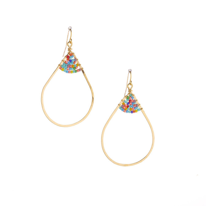 Hammered  Boho, Bohemian, Geometric Minimalist Gold Bohemian Earrings / GAE G B497-M169
