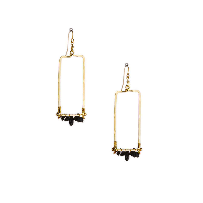 Hammered  Boho, Bohemian, Geometric Minimalist Gold Bohemian Earrings / GAE G B267-S1
