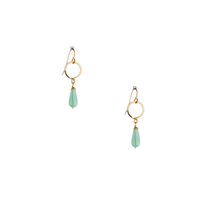 (Medium) Hammered Geometric Minimalist Gold Plated Earrings, Handmade / GAE G B791-4