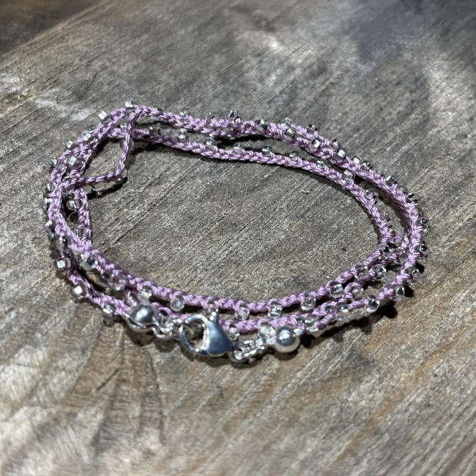 Braided Crochet Seed Bead Bohemian Necklace / Wrap Bracelet  / GS112-148