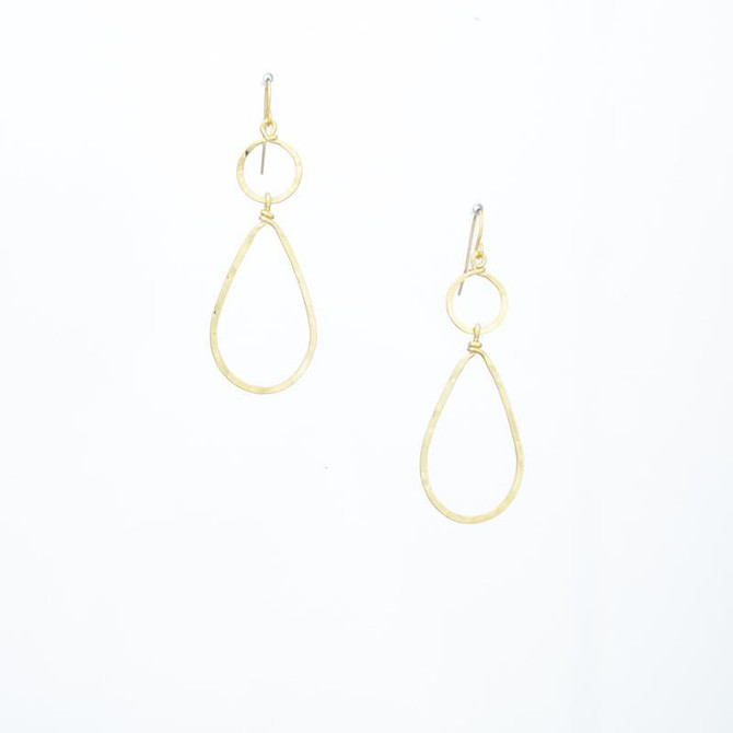 Hammered  Boho, Gold, Gypsy Boho Earrings, Handmade / GAE G B62-1