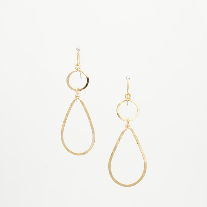 Hammered  Boho, Gold, Gypsy Boho Earrings, Handmade / GAE G B62-1