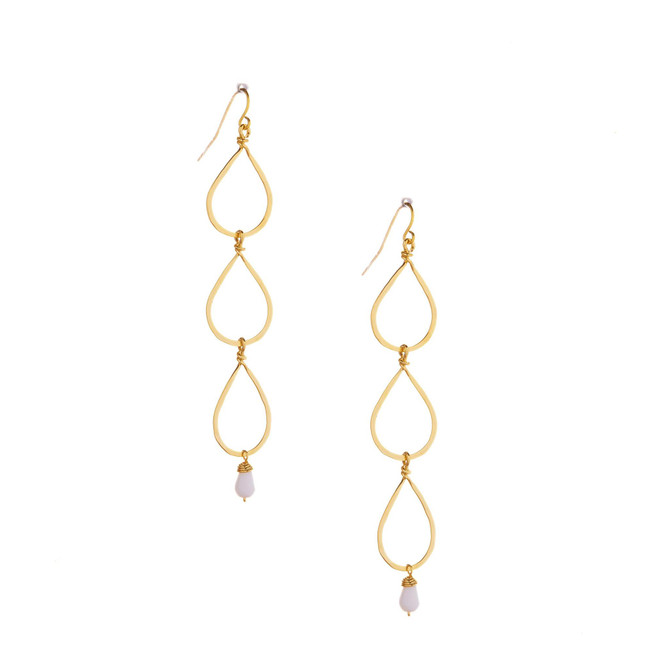 Hammered  Boho, Bohemian, Geometric Minimalist Gold Bohemian Earrings / GAE G B111-3