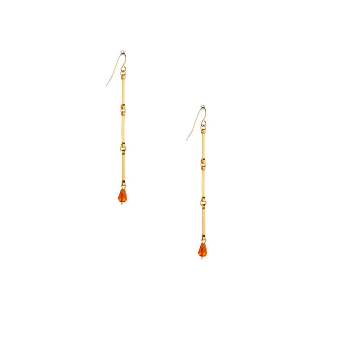Hammered  Boho, Bohemian, Geometric gold plated crystal Bohemian Earrings / GAE G B766-136