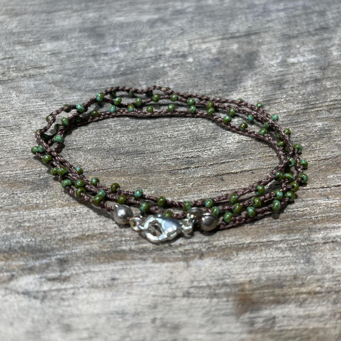 Braided Crochet Seed Bead Bohemian Necklace / Wrap Bracelet  / GS112-91