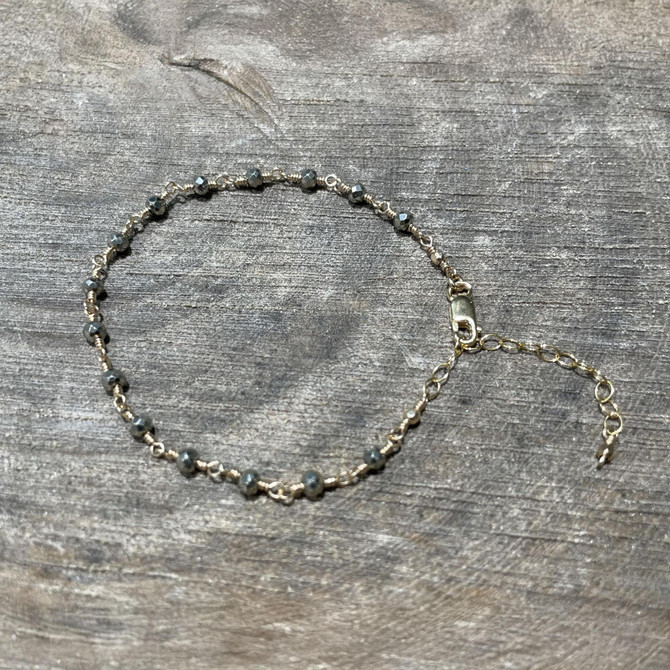 Gold-filled Gemstone Bracelet with Pyrite / DJB G B9-6