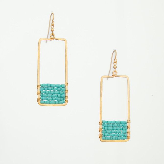 Hammered  Boho, Bohemian, Geometric Minimalist Gold Bohemian Earrings / GAE G B142-1