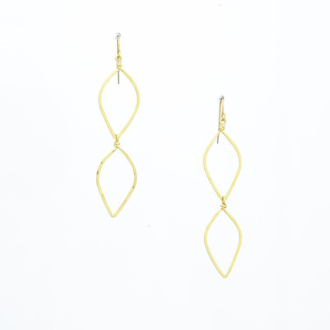 Hammered Geometric Minimalist Gold Plated Bohemian Earrings / GAE G B152-1