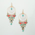 Handmade Bohemian Beaded Gold Plated Chandelier Earrings / CAE G B31-M13