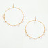 Hammered  Boho, Bohemian,  Gold, Beaded, Wire Wrapped, Hoop Boho Earrings, Handmade / GAE G B287-3