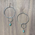 Hammered Silver-Plated Hoop Drop Earrings, Handmade / GAE S B604-1