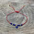 Dainty Turkish Eye Bracelet, Czech Crystals,& Bugle Beads, Handmade / ATB G B22-3RD