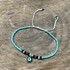 Dainty Turkish Eye Bracelet, Czech Crystals,& Bugle Beads, Handmade / ATB G B14-2TQ