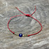 Dainty Turkish Eye Bracelet, Czech Crystals,& Bugle Beads, Handmade / ATB G B16-1RD