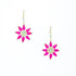 Hawaiian Flower Colorful Crystal Wire-wrapped Gold-Plated Earrings / HFE G B15-M3