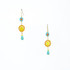 Hawaiian Flower Colorful Czech Crystal Wire-wrapped Gold-Plated Earrings / HFE G B57-M5