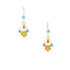 Hawaiian Flower Colorful Crystal Wire-wrapped Gold-Plated Earrings / HFE G B52-M2