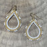 Handmade, Beaded Gold Teardrop Bohemian Earrings / RQE G B59-D18