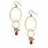 Gold-Plated Double Hoop Dangle Cluster Earrings