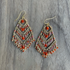 Chandelier Gold-Plated Earrings with Multi-Red Czech Crystal Beads / CAE G B23 - M142