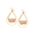 Golden Age Hammered Gold-Plated Double Teardrop Earrings with Coral Czech Crystal Beads / GAE G B52 - M207