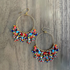 Chandelier Gold-Plated Single Hoop Earrings with Multi-Color Czech Crystal Beads / CAE G B29 - M21