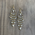 Chandelier Gold-Plated Earrings with Neutral Czech Crystal Beads / CAE G B44 - M144