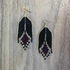 Kokopelli Boho Native American Southwest Beaded Fringe Earrings with Black Czech Seed Beads / KPE B266 - M85