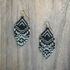 Kokopelli Boho Native American Southwest Beaded Fringe Earrings with Multi-Black Czech Seed Beads / KPE B271 - M79