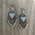 Kokopelli Boho Native American Southwest Beaded Fringe Earrings with Multi-Red Czech Bugle and Seed Beads / KPE B226 - M114