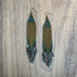 Kokopelly Boho Native American Southwest Beaded Fringe Earrings with Brown Czech Bugle and Seed Beads / KPE B274-M88