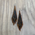 Kokopelly Boho Native American Southwest Beaded Fringe Earrings with Brown Czech Bugle and Seed Beads / KPE B163-65