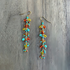 Chandelier Gold-Plated Single Drop Earrings with Multi-Color Czech Crystal Beads / CAE G B5-M36